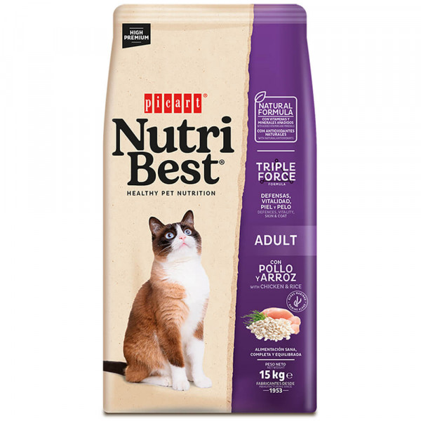 Picart Nutribest High Premium Gato Adulto - Frango e Arroz 15Kg