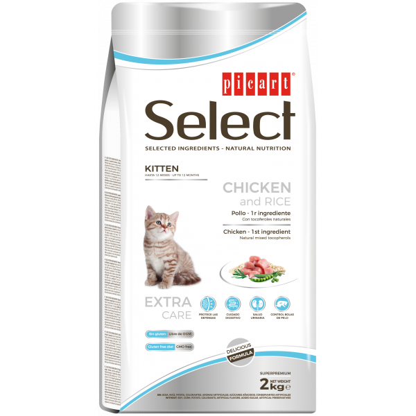 Picart Select Gato kitten - Frango e arroz 2Kg